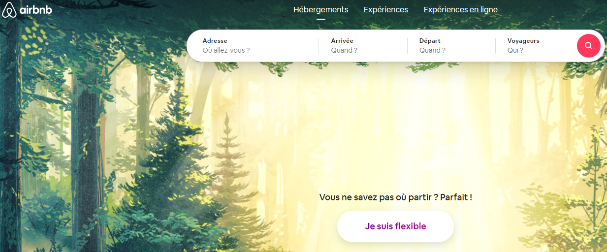 airbnb page accueil