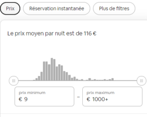 filtre prix airbnb